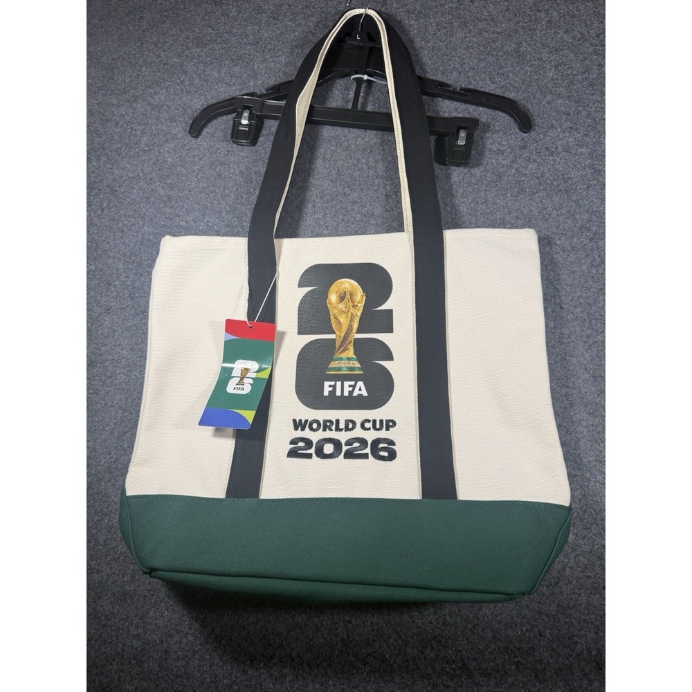 FIFA World Cup 2026 Soccer Tote Bag, White Green Black